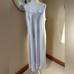 Ethereal Oscar de la Renta Night Gown 🩶 Pink Label Sterling Grey Charmeuse XL